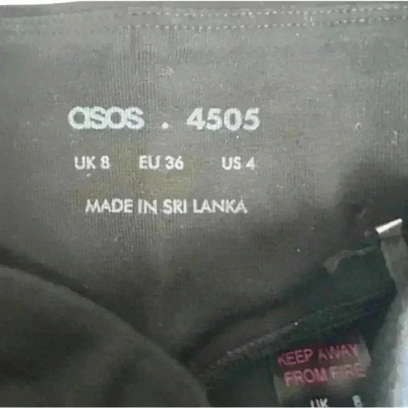 ASOS 4505 Black Icon Leggings Size 4 Activewear Elastic Waistband cotton touch - Picture 7 of 9